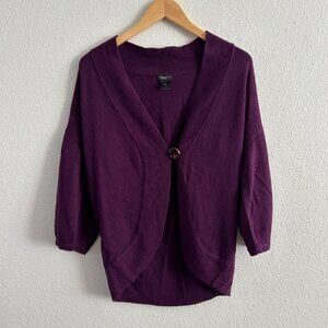 Purple Medium Ann Taylor One-Button Cardigan